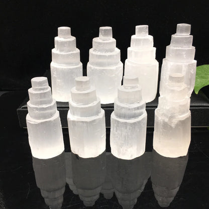 Natural White Selenite Crystal Tower